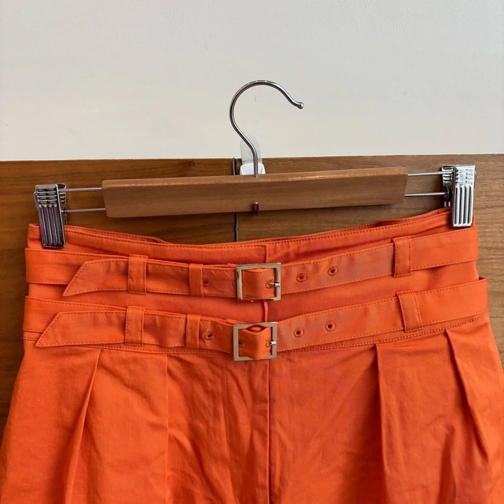 INTERMIX Leslie Double Belted Cotton Shorts, Size 6